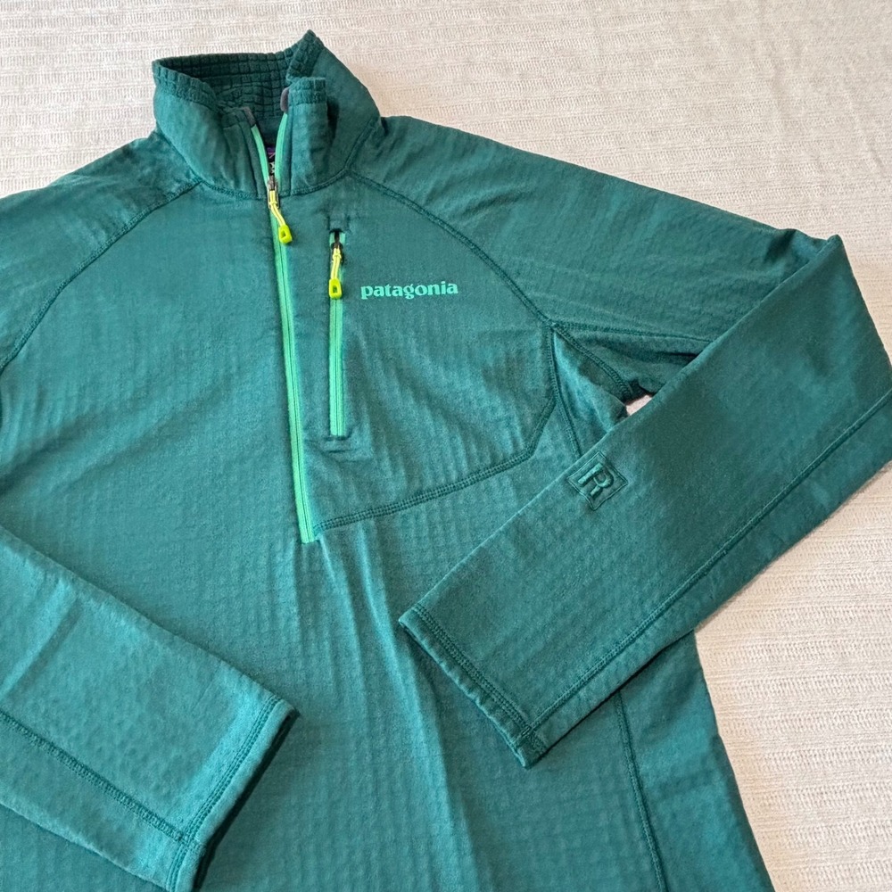 Patagonia R1 Regulator Fleece Pullover Teal Green Waffle Womens S 40118 FA15